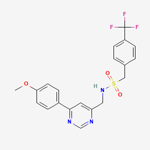 molecular formula C20H18F3N3O3S B2475467 N-{[6-(4-metoxifenil)pirimidin-4-il]metil}-1-[4-(trifluorometil)fenil]metanosulfonamida CAS No. 2210140-95-5