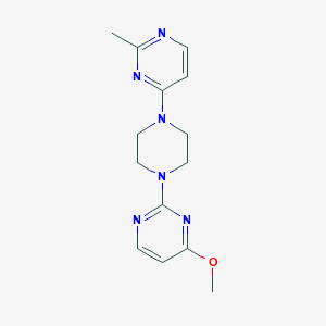 molecular formula C14H18N6O B2475468 4-Methoxy-2-[4-(2-methylpyrimidin-4-yl)piperazin-1-yl]pyrimidine CAS No. 2415632-06-1