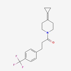 molecular formula C18H20F3NO B2475470 1-(4-环丙基亚烷基哌啶-1-基)-3-(4-(三氟甲基)苯基)丙-1-酮 CAS No. 2097913-51-2