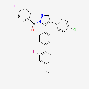 molecular formula C31H23ClFIN2O B2475473 [4-(4-氯苯基)-5-(2'-氟-4'-丙基[1,1'-联苯]-4-基)-1H-吡唑-1-基](4-碘苯基)甲酮 CAS No. 477762-85-9