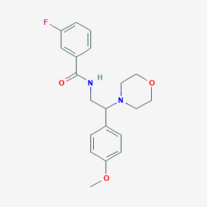 molecular formula C20H23FN2O3 B2475480 3-fluoro-N-(2-(4-methoxyphenyl)-2-morpholinoethyl)benzamide CAS No. 941941-01-1