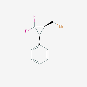 molecular formula C10H9BrF2 B2475481 [(1R,3S)-3-(Bromomethyl)-2,2-difluorocyclopropyl]benzene CAS No. 757203-97-7