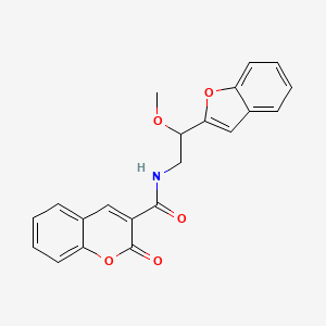 molecular formula C21H17NO5 B2475485 N-(2-(benzofuran-2-yl)-2-methoxyethyl)-2-oxo-2H-chromene-3-carboxamide CAS No. 2034292-02-7
