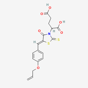 molecular formula C18H17NO6S2 B2475487 (Z)-2-(5-(4-(allyloxy)benzylidene)-4-oxo-2-thioxothiazolidin-3-yl)pentanedioic acid CAS No. 847247-19-2
