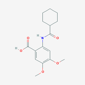 molecular formula C16H21NO5 B2475490 2-[(Cyclohexylcarbonyl)amino]-4,5-dimethoxybenzoic acid CAS No. 294892-11-8