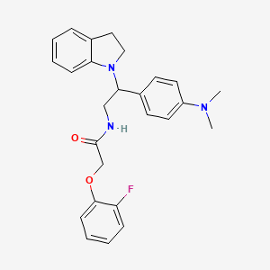 molecular formula C26H28FN3O2 B2475491 N-(2-(4-(dimethylamino)phenyl)-2-(indolin-1-yl)ethyl)-2-(2-fluorophenoxy)acetamide CAS No. 1005305-47-4