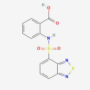 molecular formula C13H9N3O4S2 B2475496 2-(Benzo[1,2,5]thiadiazole-4-sulfonylamino)-benzoic acid CAS No. 138323-23-6
