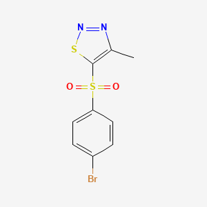 molecular formula C9H7BrN2O2S2 B2475497 4-Bromophenyl 4-methyl-1,2,3-thiadiazol-5-yl sulfone CAS No. 338978-76-0
