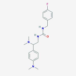 molecular formula C20H27FN4O B2475498 1-(2-(二甲基氨基)-2-(4-(二甲基氨基)苯基)乙基)-3-(4-氟苯甲基)脲 CAS No. 1170075-00-9