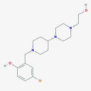 molecular formula C18H28BrN3O2 B247550 4-Bromo-2-({4-[4-(2-hydroxyethyl)piperazin-1-yl]piperidin-1-yl}methyl)phenol 