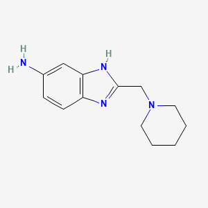molecular formula C13H18N4 B2475509 2-(哌啶-1-基甲基)-1H-1,3-苯并二氮杂唑-6-胺 CAS No. 313518-69-3