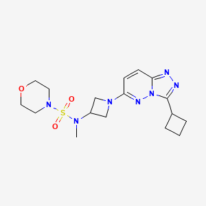 molecular formula C17H25N7O3S B2475510 N-(1-{3-环丁基-[1,2,4]三唑并[4,3-b]哒嗪-6-基}氮杂环丁-3-基)-N-甲基吗啉-4-磺酰胺 CAS No. 2198443-64-8