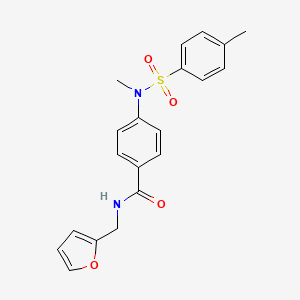 molecular formula C20H20N2O4S B2475514 N-(呋喃-2-基甲基)-4-[甲基-(4-甲苯磺酰基)氨基]苯甲酰胺 CAS No. 694499-56-4