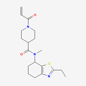 B2475519 N-(2-Ethyl-4,5,6,7-tetrahydro-1,3-benzothiazol-7-yl)-N-methyl-1-prop-2-enoylpiperidine-4-carboxamide CAS No. 2361842-27-3