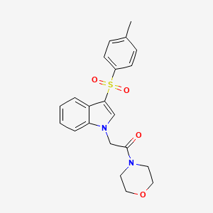 molecular formula C21H22N2O4S B2475520 1-morpholino-2-(3-tosyl-1H-indol-1-yl)ethanone CAS No. 946358-65-2
