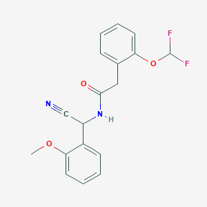 molecular formula C18H16F2N2O3 B2475521 N-[氰基-(2-甲氧基苯基)甲基]-2-[2-(二氟甲氧基)苯基]乙酰胺 CAS No. 1385409-53-9