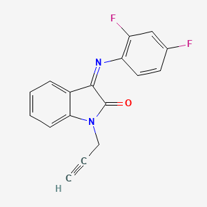 molecular formula C17H10F2N2O B2475529 3-[(2,4-difluorophenyl)imino]-1-(2-propynyl)-1,3-dihydro-2H-indol-2-one CAS No. 478031-70-8