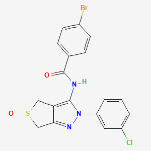 molecular formula C18H13BrClN3O2S B2475530 4-bromo-N-(2-(3-chlorophenyl)-5-oxido-4,6-dihydro-2H-thieno[3,4-c]pyrazol-3-yl)benzamide CAS No. 1020452-53-2