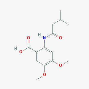 molecular formula C14H19NO5 B2475534 4,5-ジメトキシ-2-(3-メチルブタナムイド)安息香酸 CAS No. 701272-59-5