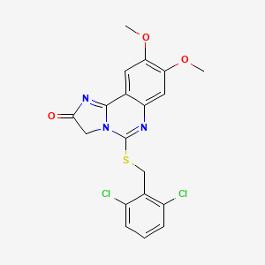 molecular formula C19H15Cl2N3O3S B2475540 5-[(2,6-dichlorobenzyl)sulfanyl]-8,9-dimethoxyimidazo[1,2-c]quinazolin-2(3H)-one CAS No. 439109-49-6