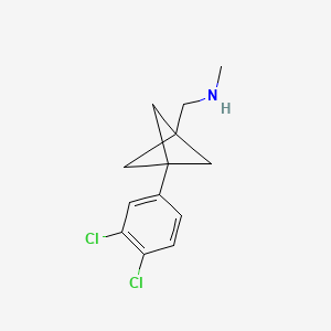 molecular formula C13H15Cl2N B2475542 1-[3-(3,4-Dichlorophenyl)-1-bicyclo[1.1.1]pentanyl]-N-methylmethanamine CAS No. 2287344-09-4