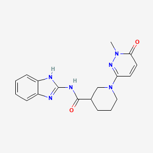 molecular formula C18H20N6O2 B2475543 N-(1H-benzo[d]imidazol-2-yl)-1-(1-methyl-6-oxo-1,6-dihydropyridazin-3-yl)piperidine-3-carboxamide CAS No. 1396861-60-1