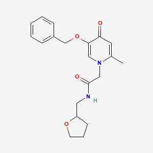 2-(5-(benzyloxy)-2-methyl-4-oxopyridin-1(4H)-yl)-N-((tetrahydrofuran-2-yl)methyl)acetamide
