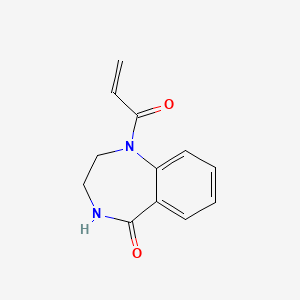 molecular formula C12H12N2O2 B2475547 1-Prop-2-enoyl-3,4-dihydro-2H-1,4-benzodiazepin-5-one CAS No. 2196015-72-0
