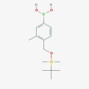 molecular formula C14H25BO3Si B2475549 4-(叔丁基二甲基甲硅烷氧基)甲基-3-甲基苯硼酸 CAS No. 2377608-40-5