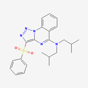 molecular formula C23H27N5O2S B2475555 N,N-diisobutyl-3-(phenylsulfonyl)-[1,2,3]triazolo[1,5-a]quinazolin-5-amine CAS No. 893273-27-3