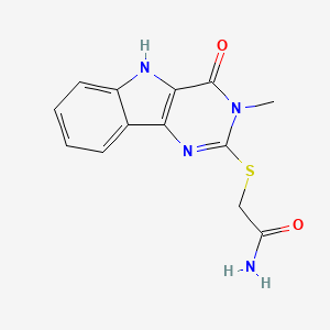 molecular formula C13H12N4O2S B2475561 2-((3-methyl-4-oxo-4,5-dihydro-3H-pyrimido[5,4-b]indol-2-yl)thio)acetamide CAS No. 537668-08-9