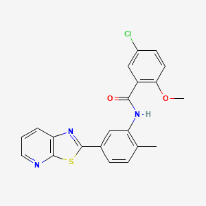 5-chloro-2-methoxy-N-(2-methyl-5-(thiazolo[5,4-b]pyridin-2-yl)phenyl)benzamide