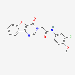 molecular formula C19H14ClN3O4 B2475568 N-(3-chloro-4-methoxyphenyl)-2-(4-oxo-[1]benzofuro[3,2-d]pyrimidin-3-yl)acetamide CAS No. 850370-61-5