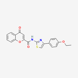 molecular formula C21H16N2O4S B2475569 N-(4-(4-ethoxyphenyl)thiazol-2-yl)-4-oxo-4H-chromene-2-carboxamide CAS No. 391896-62-1