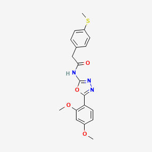 molecular formula C19H19N3O4S B2475570 N-(5-(2,4-dimethoxyphenyl)-1,3,4-oxadiazol-2-yl)-2-(4-(methylthio)phenyl)acetamide CAS No. 941883-17-6
