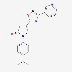 molecular formula C20H20N4O2 B2475574 1-(4-异丙基苯基)-4-[3-(3-吡啶基)-1,2,4-恶二唑-5-基]-2-吡咯烷酮 CAS No. 941998-19-2