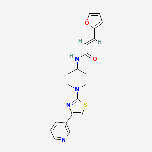 molecular formula C20H20N4O2S B2475575 (E)-3-(呋喃-2-基)-N-(1-(4-(吡啶-3-基)噻唑-2-基)哌啶-4-基)丙烯酰胺 CAS No. 1799267-73-4