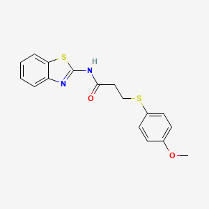molecular formula C17H16N2O2S2 B2475579 N-(苯并[d]噻唑-2-基)-3-((4-甲氧基苯基)硫代)丙酰胺 CAS No. 941952-45-0