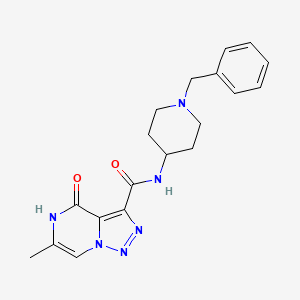 molecular formula C19H22N6O2 B2475582 N-(1-benzylpiperidin-4-yl)-6-methyl-4-oxo-4,5-dihydro[1,2,3]triazolo[1,5-a]pyrazine-3-carboxamide CAS No. 1396747-52-6