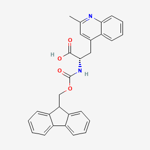 molecular formula C28H24N2O4 B2475588 (2S)-2-(9H-Fluoren-9-ylmethoxycarbonylamino)-3-(2-methylquinolin-4-yl)propanoic acid CAS No. 2002511-02-4