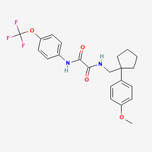 molecular formula C22H23F3N2O4 B2475589 N-{[1-(4-メトキシフェニル)シクロペンチル]メチル}-N'-[4-(トリフルオロメトキシ)フェニル]エタンジアミド CAS No. 1091476-34-4