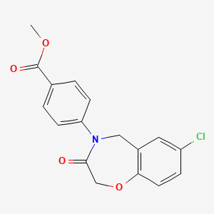 molecular formula C17H14ClNO4 B2475602 methyl 4-(7-chloro-3-oxo-2,3-dihydro-1,4-benzoxazepin-4(5H)-yl)benzoate CAS No. 1031976-91-6