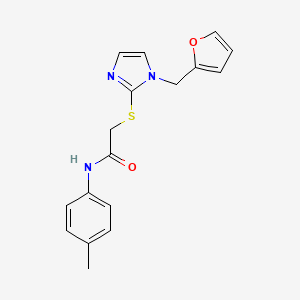molecular formula C17H17N3O2S B2475603 2-[1-(furan-2-ylmethyl)imidazol-2-yl]sulfanyl-N-(4-methylphenyl)acetamide CAS No. 893384-70-8
