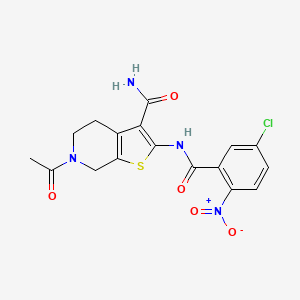 6-Acetyl-2-(5-chloro-2-nitrobenzamido)-4,5,6,7-tetrahydrothieno[2,3-c]pyridine-3-carboxamide
