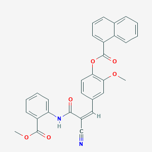 molecular formula C30H22N2O6 B2475620 [4-[(Z)-2-Cyano-3-(2-methoxycarbonylanilino)-3-oxoprop-1-enyl]-2-methoxyphenyl] naphthalene-1-carboxylate CAS No. 380475-70-7