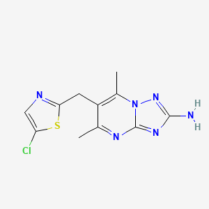 6-[(5-Chloro-1,3-thiazol-2-yl)methyl]-5,7-dimethyl[1,2,4]triazolo[1,5-a]pyrimidin-2-amine