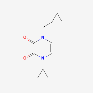 molecular formula C11H14N2O2 B2475627 1-Cyclopropyl-4-(cyclopropylmethyl)pyrazine-2,3-dione CAS No. 2380077-43-8
