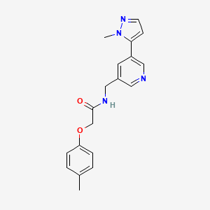 molecular formula C19H20N4O2 B2475629 N-((5-(1-methyl-1H-pyrazol-5-yl)pyridin-3-yl)methyl)-2-(p-tolyloxy)acetamide CAS No. 2034225-90-4