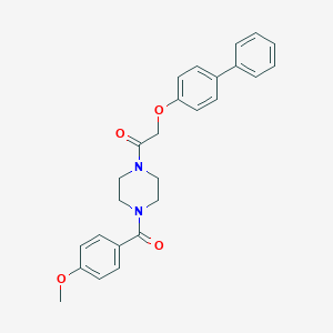 molecular formula C26H26N2O4 B247563 1-[([1,1'-Biphenyl]-4-yloxy)acetyl]-4-(4-methoxybenzoyl)piperazine 