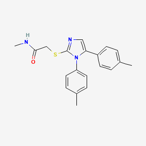 molecular formula C20H21N3OS B2475636 2-((1,5-di-p-tolyl-1H-imidazol-2-yl)thio)-N-methylacetamide CAS No. 1207005-59-1